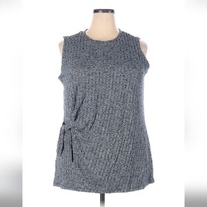 Liz Claiborne Sleeveless Blue & Gray Textured Women's Top XXL 52% Rayon